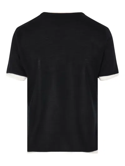 Arch4 Contrasting-edges Short-sleeve T-shirt In Black