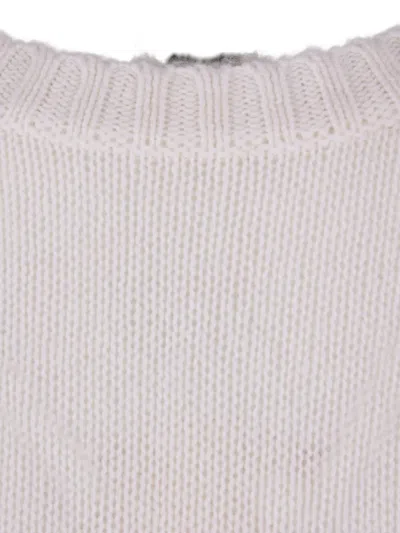 Allude Ribbed Cashmere Knit Sweater In Neutral