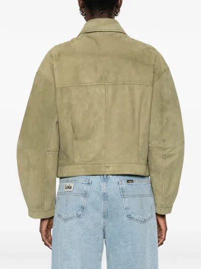 Desa 1972 Leather Jeans Inspired Jacket In Green