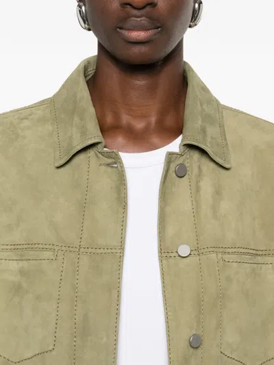 Desa 1972 Leather Jeans Inspired Jacket In Green