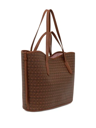 Coccinelle Patterned Shopper Tote Bag In Brown