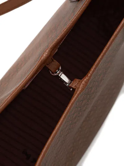 Coccinelle Patterned Shopper Tote Bag In Brown