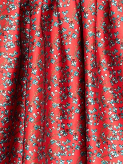 Alessandro Enriquez Printed Midi Skirt In Red