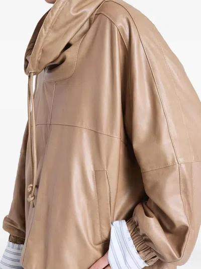 Twp Drawstring Hooded Swaeter In Brown