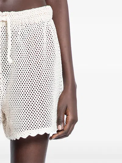 Sea Crochet Shorts In White