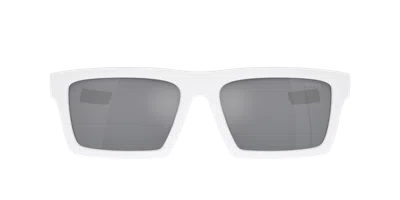 Prada 55mm Rectangular Sunglasses In White
