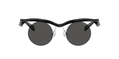 Prada Eyewear Round Frame Sunglasses In Black