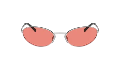 Prada 0pr A59s Oval Frame Sunglasses In Gray