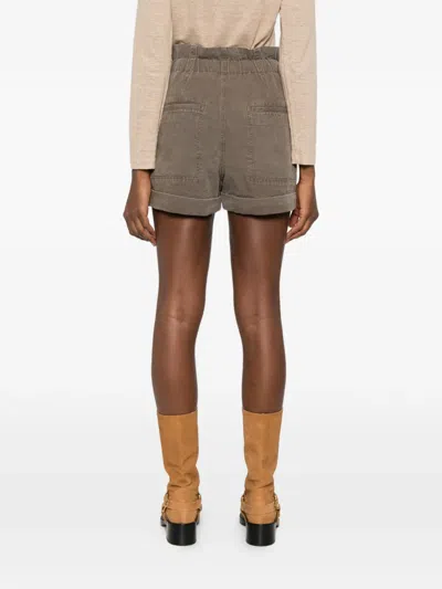 Isabel Marant Étoile Nirma Drawstring Pleated Shorts In Brown