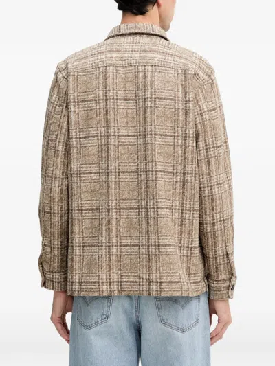 Joop Button-up Check-pattern Shirt Jacket In Neutral