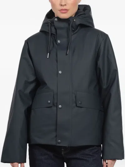 Rains Waterproof Hooded Jacket In Blue