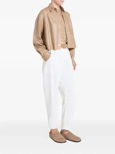 Twp Pocket Collared Jacket In Brown