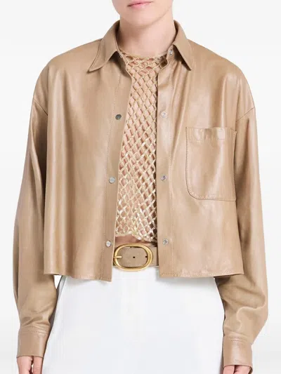 Twp Pocket Collared Jacket In Brown