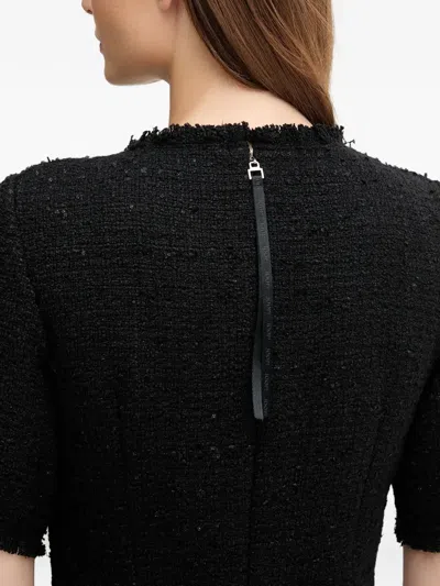 Joop Dari Frayed-trim Short-sleeve Mini Dress In Black