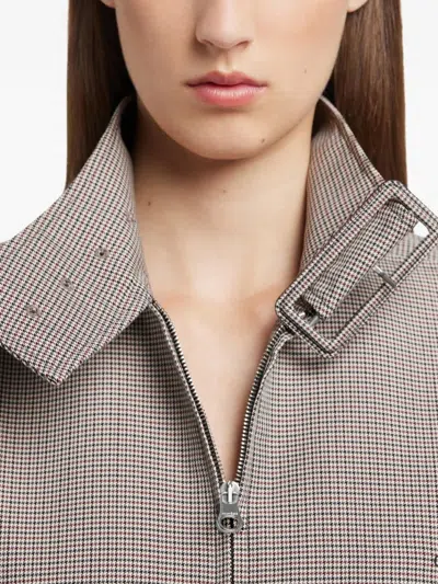 Courrèges Courreges Buckle Houndstooth Bomber Jacket Women In Gray
