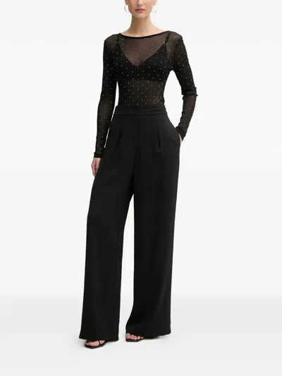 Never Fully Dressed Embellished Long-sleeved Top In Black