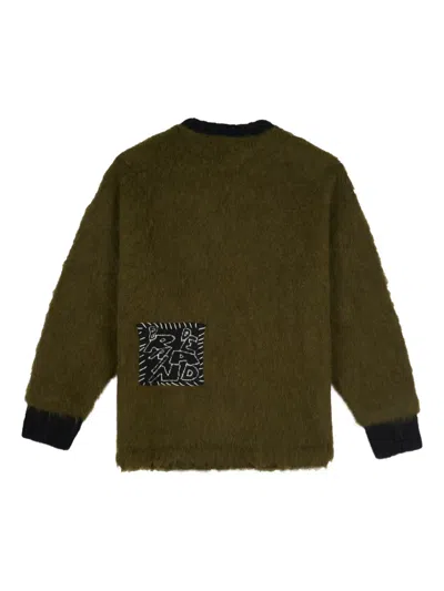 Brain Dead Future Vision Alpaca Knit Sweater In Green