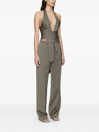 Christopher Esber Reyer Tailored Redux Striped Trousers In Gray