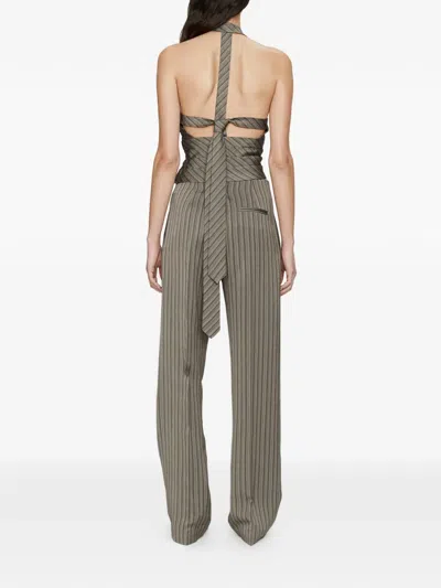 Christopher Esber Reyer Tailored Redux Striped Trousers In Gray