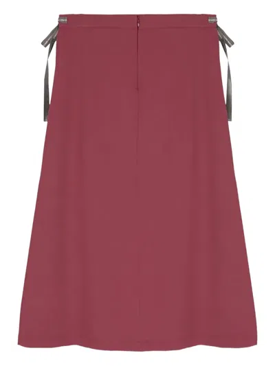Colmar Ribbon Tie Midi Skirt In Red