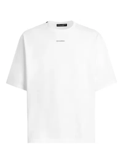 Dolce & Gabbana Men White Cotton Printed Oversized T-shirt In White