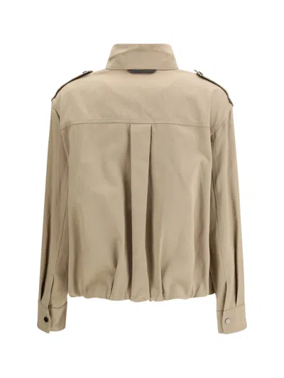 Brunello Cucinelli Double Closure With Zip And Snap Buttons Jacket In Brown