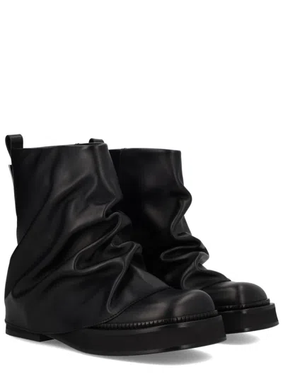 Attico Combat Mini Robin Black Leather Boot