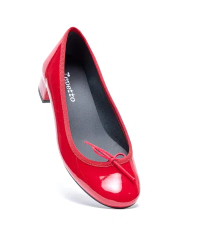 Repetto Bow Front Low Heel Pumps In Red