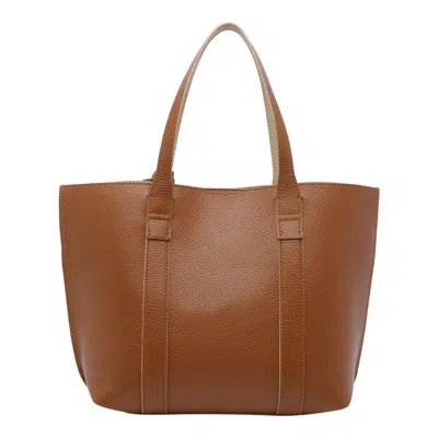 Hogan Script Shopping Bag Small In Brown