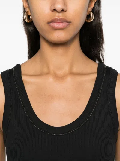 Brunello Cucinelli Cotton Tank Top In Black