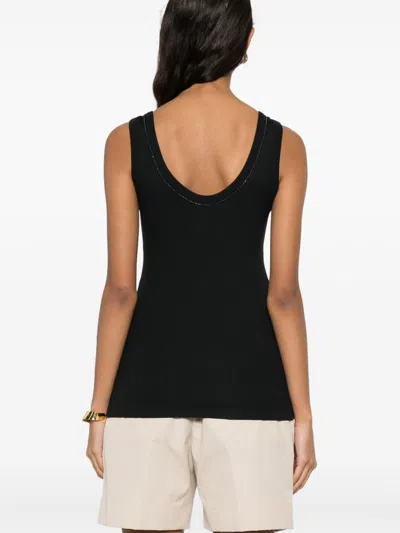 Brunello Cucinelli Cotton Tank Top In Black