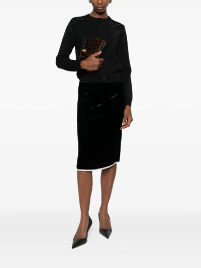 Gucci Women Wool And Viscose Cardigan With All-over Gg Logo In Black