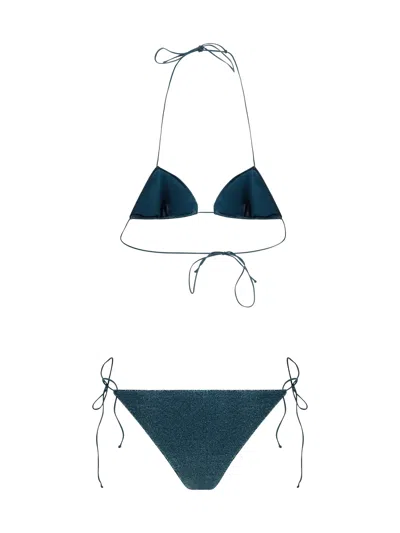 Oseree Blue Elastane Bikini In Blue
