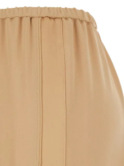 Forte Forte Beige Pants With Elastic Waist In Viscose Blend Woman In Brown