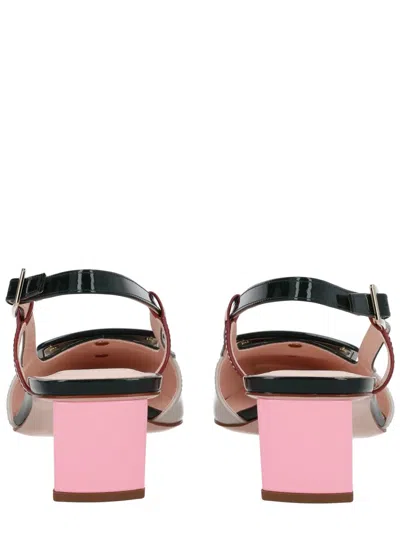 Roger Vivier Belle Vivier Multicolour Patent Leather Slingback In Pink