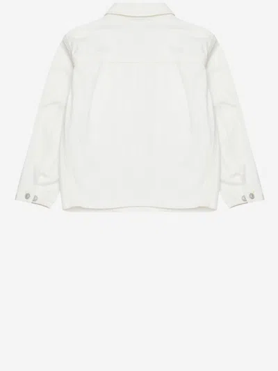 Diesel Jstack Denim Jacket With Applied Pockets In White