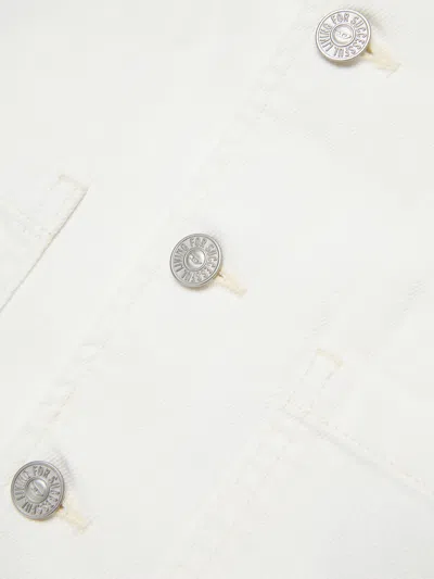 Diesel Jstack Denim Jacket With Applied Pockets In White