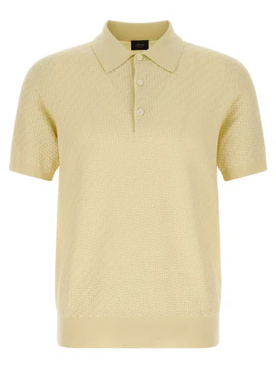 Brioni Weaving Short-sleeve Polo Shirt In Neutral