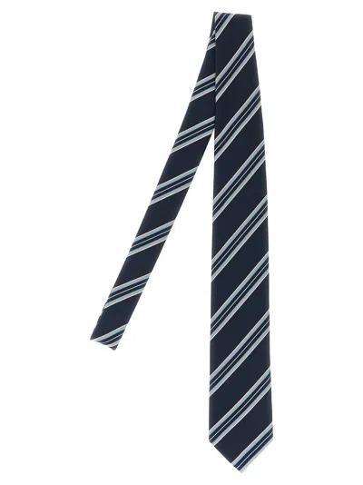 Brioni Silk Tie Narrow Shape Diagonal Stripe Pattern In Multi