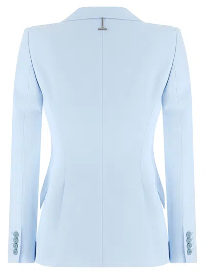 Alexander Mcqueen Single-breasted Blazer Jacket In Pearl Blue