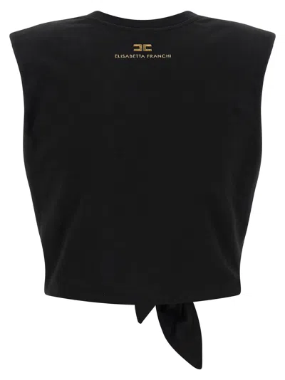 Elisabetta Franchi Knot T-shirt In Black