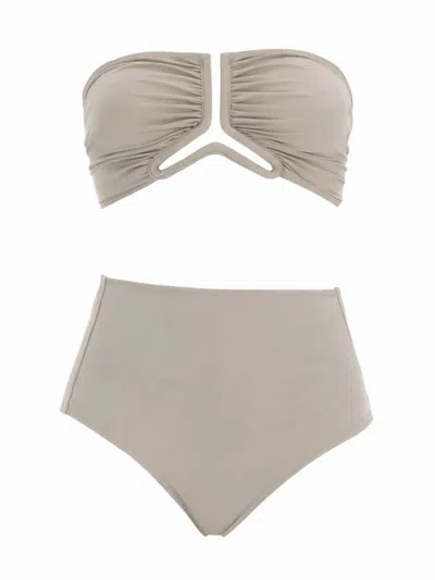 Rick Owens Allanah Bikini Top In Gray