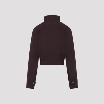 Loewe Short Trench Coat With Belt In Burgundy