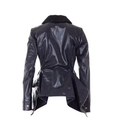 Alexander Mcqueen Kickback Leather Jacket In Black