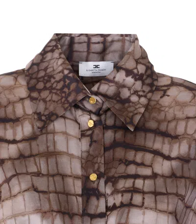 Elisabetta Franchi Python Print Shirt In Brown