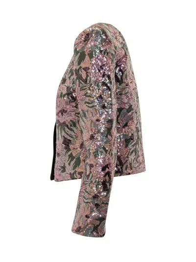 Self-portrait Jacket With Sequin Embroidery In Multi