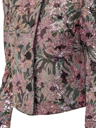 Self-portrait Jacket With Sequin Embroidery In Multi