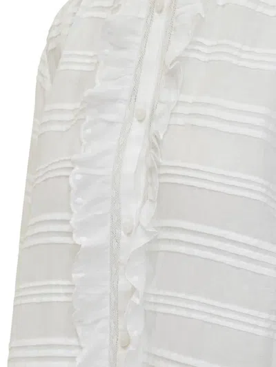 Isabel Marant Étoile Lightweight Blouse With Front Ruffles In White