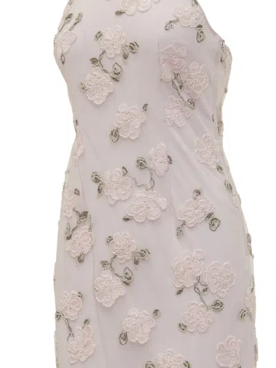 Rotate Birger Christensen Maxi Dress With Embroidered Beading In Pink