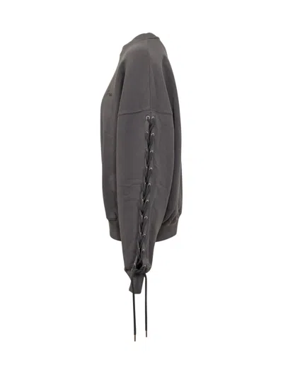 Rotate Birger Christensen Sweatshirt With Sleeve Laces In Gray